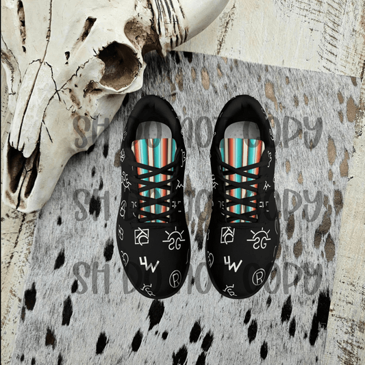 Serape Black Branded Womens Tennis Shoes