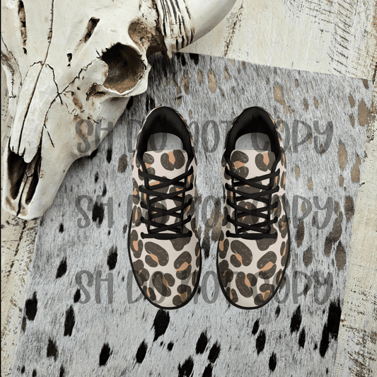 Distressed Leopard Womens Tennis Shoes