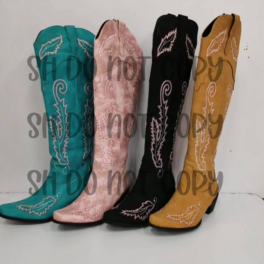 PRE-ORDER Knee High Cowgirl Boots