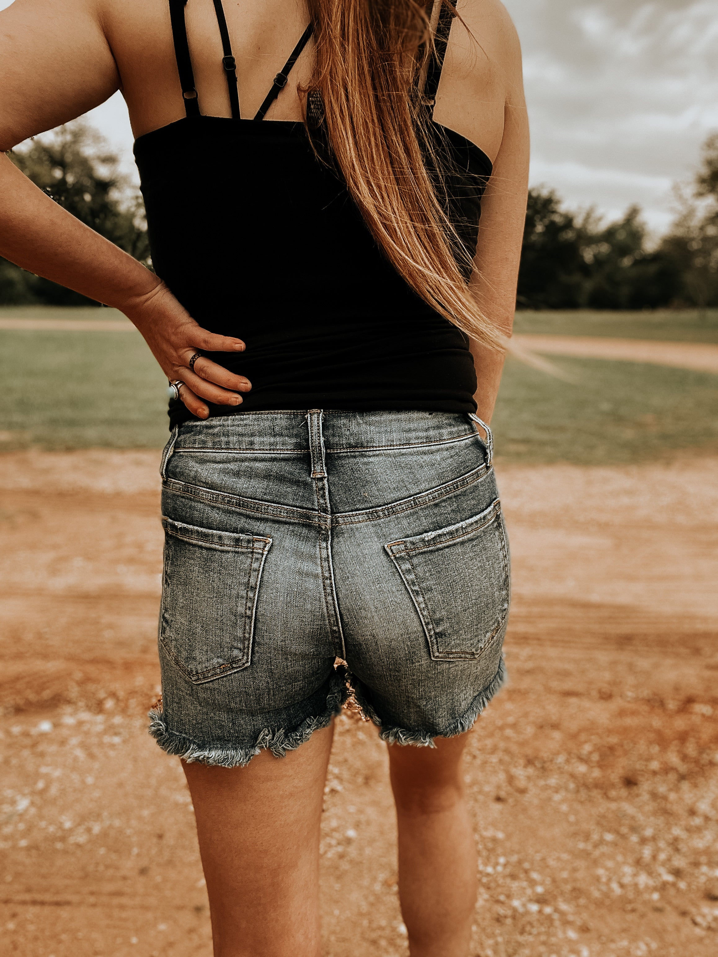 Dark Wash Distressed Shorts The Sassy Heifer Boutique